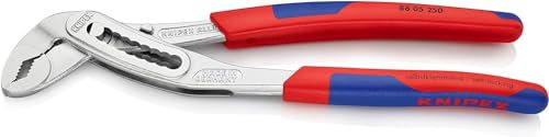 Knipex Alligator Pinza Regolabile per Tubi e Dadi Cromata, Rivestiti in Materiale Bicomponente, Forma Affusolata 250 Mm 88 05 250