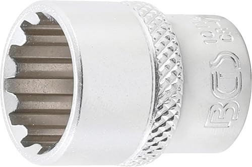 BGS 10114 | Steckschlüssel-Einsatz Gear Lock | SW 14 mm | Antrieb Innenvierkant 6,3 mm (1/4) | Chrom-Vanadium-Stahl | Verchromt, matt | mit Rändelung