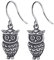 MATERIA Damen Ohrhänger Eule 925 Silber Ohrringe hängend Vogel in antiksilber 10x33mm mit Geschenk Box #SO-118