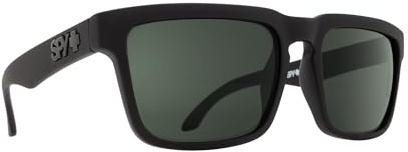 Spy Optic Helm Polarized Flat Sunglasses, Soft Matte Black/Happy Gray/Green Polar, 57 mm