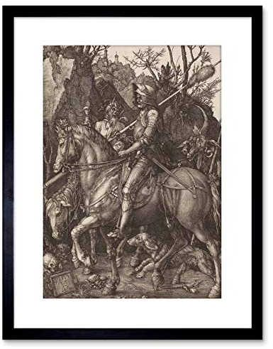 Wee Blue Coo Painting Albrecht Durer Knight Death Devil Old Master Framed Print F97X2655