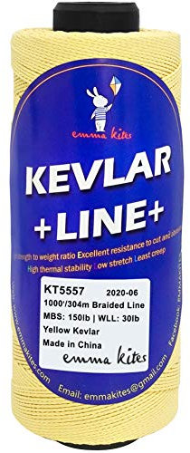 emma kites 150lb 300metro Intrecciato Kevlar Aquilone Stringa su Un Rotolo per Aquilone Singolo Linea Volo all'aperto Pesca Tattica