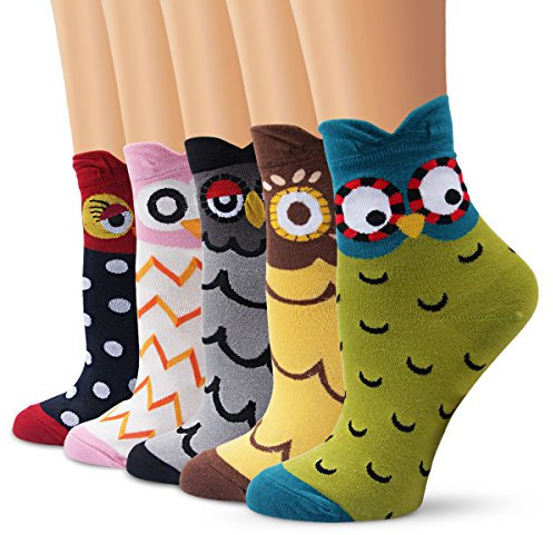 Ambielly Socken aus Baumwolle Thermal Socken Erwachsene Unisex Socken (5 Eule)