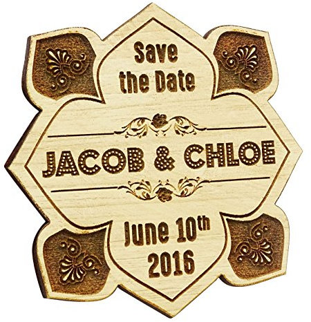 Darling Souvenir persomalized Save The Date Idee Holz graviert Magnete 50 rustikale Hochzeit Ankündigungen