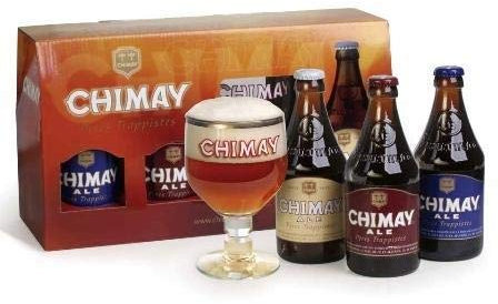 Deluxe Chimay Craft Beer Mixed Case Gift Set With Chalice Glass (3 pack)