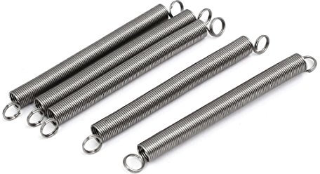sourcing map 5 Stück 0,5mmx5mmx60mm 304 Edelstahl Zugfedern silber farbton