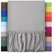 leevitex® Spannbettlaken 140x200cm - 160x200 cm | Spannbetttuch Bettlaken | 100% Jersey Baumwolle | Matratzenhöhe bis 25 cm | Öko-Tex | Grau