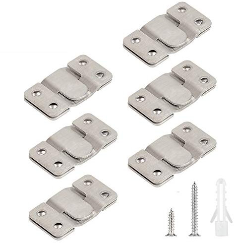 LOUFIMIDON Bilderrahmen-Klammern, Edelstahl-Bilderklammer, Aufhänger für Spiegel, Fotoregal und Schrank (6 Paar, Silber)