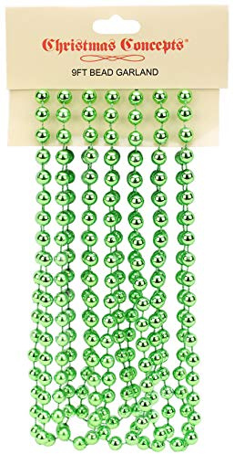 Christmas Concepts® 9ft Christmas Bead Chain - Christmas Bead Garlands - Decorations (Lime Green)