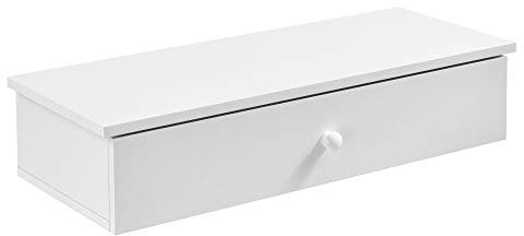 [en.casa] Wandregal mit Tür Weiß Wand Regal Kommode Nachtkommode Nachtschrank Nachttisch mit Staufach Schwebenachttisch Wandmontage