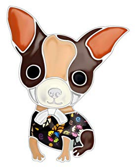 NEWEI Emaille Chihuahua Brosche Pin Mode Hund Schmuck für Damen Mädchen Geschenke Charms Accessories