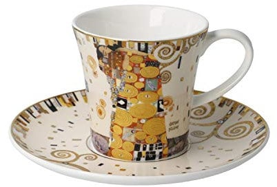 Gustav Klimt Goebel 67-014-02-1 Tasse à café avec soucoupe Artis Orbis – L'accomplissement en porcelaine fine 0,25 l Hauteur 8,5 cm