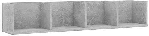 vidaXL CD Wall Shelf Concrete Grey 100x18x18 cm Engineered Wood