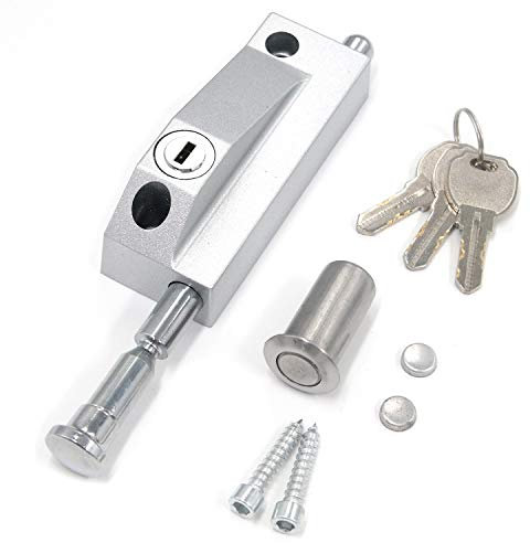 Cerradura de puerta corredera Mironey para ventanas de cristal y puertas de patio, cerradura auxiliar de seguridad puerta exterior (utiliza llave Yale)
