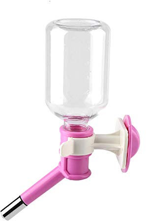 Hanging Dog Water Bottle, Pet Kennel Dispenser Drinker for Wire Cage Crate Feeder,No Drip Dispenser Bottle and Stainless Steel Drinking Head(250ml)