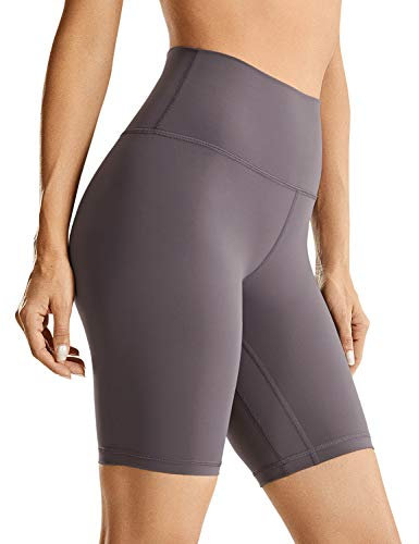 CRZ YOGA Naked Feeling Damen Kurze Yoga Leggings High Waist Blickdicht Fithess Shorts Radlerhose Sporthose - 20cm Tornado 38