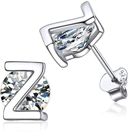 ChicSilver Silber Zirkonia Ohrstecker Buchstabe Z Namens Ohrstecker Knorpel Ohrringe für Weihnachten Geburtstag