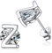 ChicSilver Silber Zirkonia Ohrstecker Buchstabe Z Namens Ohrstecker Knorpel Ohrringe für Weihnachten Geburtstag