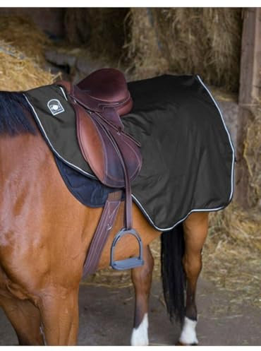 RIDING WORLD wasserdichte Nierendecke mit Fleece Futter, Rückenlänge 115 cm, schwarz