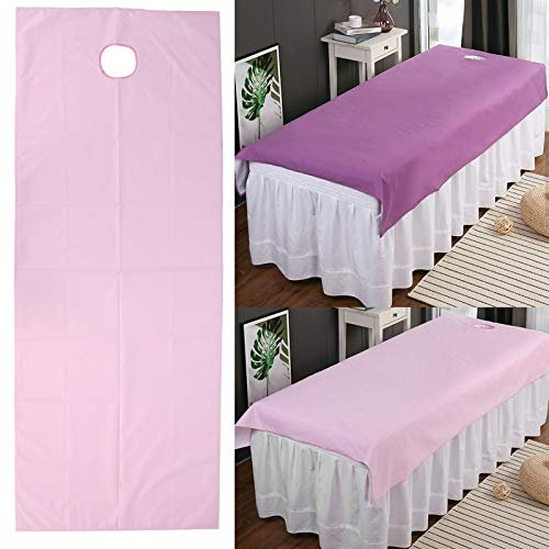 Massagebettlaken 2Stk, Ölfeste Polyester Tischdecke mit Gesichtsloch, Wiederverwendbar und Maschinenwaschbar, Dichtes Material, Wasserdicht