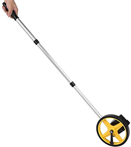 ASHATA Messrad, 6 Zoll zusammenklappbares Messrad kann bis zu Einer Entfernung von 9999,9 m mit dem Startpunktpfeil zur Entfernungsmessung messen(Gelb)