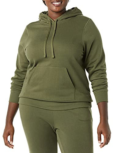 Amazon Essentials Damen Fleece-Kapuzenpullover in normaler Passform (in Übergröße erhältlich), Olivgrün, XXL