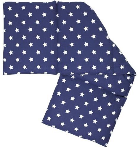 4-Kammer Kirschkernkissen 20x60cm groß - 2in1 Wärmekissen & Kältekissen - Körnerkissen mit Kirschkerne, Sterne-blau