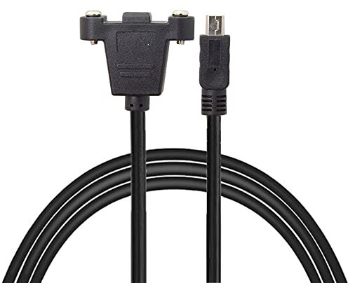 NFHK Adapterkabel für Panelmontage, Mini-USB 2.0, 5-poliger Stecker auf Buchse, mit Schrauben, 50 cm