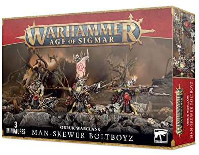 Warhammer Age of Sigmar Games Workshop Orruk Warclans Man-Skewer BoltBoyz, Black