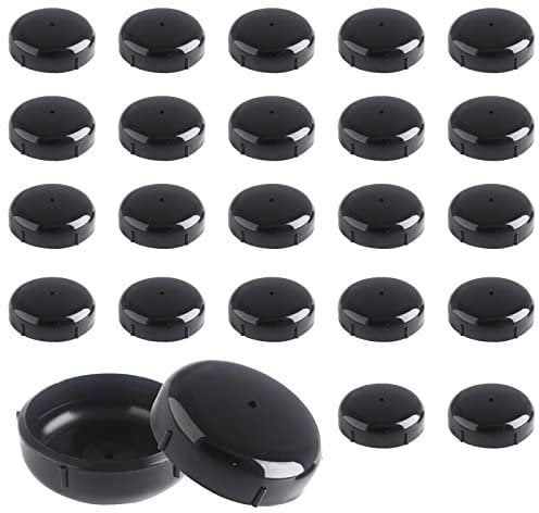 Biaungdo 1.5 Inch Wrought Iron Patio Furniture Feet, Patio Furniture Seating Glides, Round Outdoor Chair Leg Floor Protectors, End Cap Feet Inserts, Pack of 24 (Black)