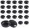 Biaungdo 1.5 Inch Wrought Iron Patio Furniture Feet, Patio Furniture Seating Glides, Round Outdoor Chair Leg Floor Protectors, End Cap Feet Inserts, Pack of 24 (Black)