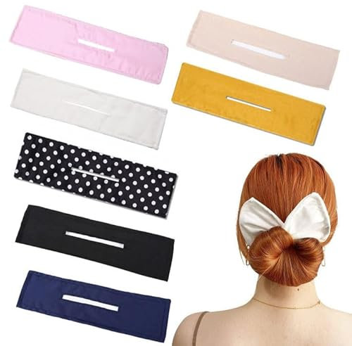NITAIUN 7 Stück Haarknotenmacher Deft Dutt Donut Maker Magic Bun Mehrfarbiger Cloth Geschickt Haarknoten Maker Schneller Wiederverwendbarer French Twist Haarknotenmacher für Haarknoten (Mehrfarbig)