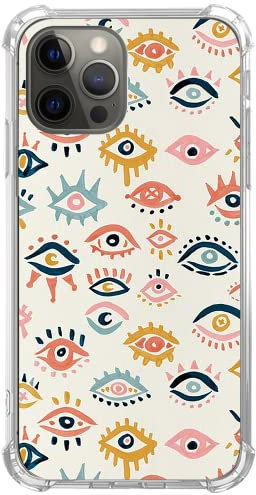 Nsydnbly Mystic Evil Eyes Case Compatible with iPhone 12 Pro Max, Aesthetic Hippie Colorful Eyes Case for iPhone 12 Pro Max for Teens Women Men, Trendy Cool TPU Case Cover