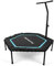 Fitness Trampolin Premium mit Klappfunktion und Haltestange für Indoor und Outdoor | mit Höhenverstellung 150 kg Belastbarkeit | Fitnessstudio oder zu Hause (Blau)