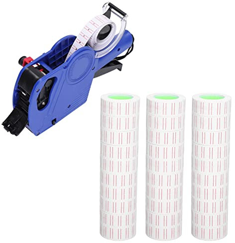 30 Rollen 15000 Stück Etiketten Preisaufkleber 21x12mm Einreihiges Etikettenpapier Preisauszeichner Preismaschinen MX5500 Pistolenetikettierer für Kennzeichnung von Büros Einzelhandel