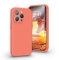 pcgaga Liquid Silicone Case for iPhone 14 Pro with Screen Protector [Camera Protection] [Microfiber Lining] Slim Shockproof Protective Phone Cover, 6.1 Inch, Kumquat Orange