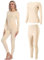 INNERSY sous-vêtements Thermiques Femme Chaud sous Pull Manches Longues Ensemble Thermique Hiver (Beige, M)