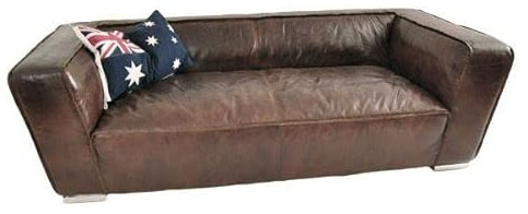Clubsofa Eastwood 3-Sitzer Vintage Cigar Vintage-Leder Echtleder Sofa Couch braun