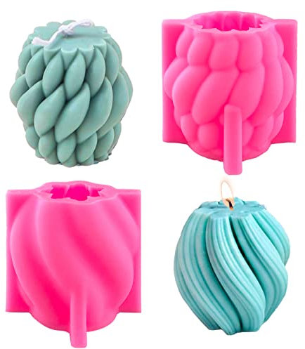 2 Stück Kerzenform Silikon Spiral Kerzenformen zum Gießen Geometrische Kerzen Silikonform, Spirale Silikonform Gießform Kerzen Silikon Seifenform Spiral Gießform für Kerzen Seife Duftkerze Fondant