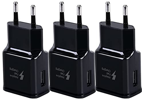 3er Pack USB Ladegerät Stecker, Adaptives Schnellladegerät Netzteil Adapter für Samsung s21 s20 s10 s6 s7 s8 S9/Edge/Plus/Active, Note 8/9, Note10 20 und andere Smartphones/Geräte, Schnellladung