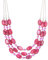 FULU AUTUMN Steine Perlenkette Damen Statement Kette mit Kristall Choker Boho Schmuck Die Besten Geschenke für Mütter(01-Hot pink)