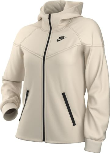 Nike FB8338-110 W NSW TCH FLC WR FZ HDY Maglia Lunga Donna Pale Ivory/Black Taglia XL