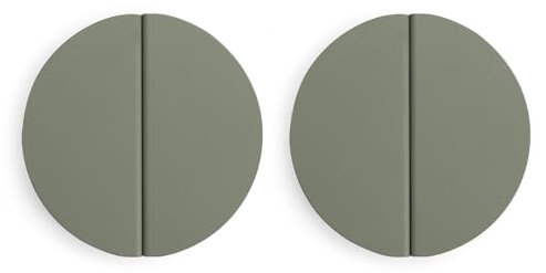 Evionlin Schubladengriffe aus gebürstetem Messing, halbrunde Griffe mit Schrauben, für Küchenschrank, Schlafzimmer, Möbeltür, 6,4 cm, Grün, 4 Stück