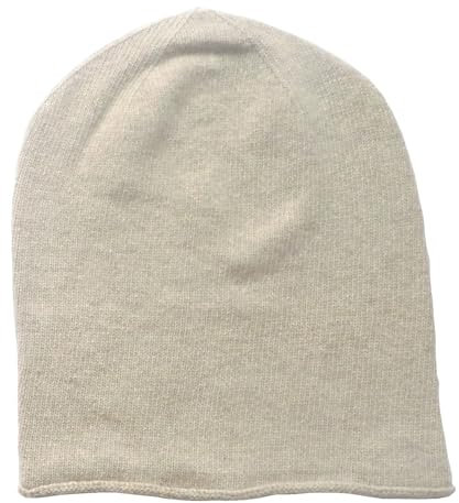 Mississhop 381 Feinstrick Kaschmir-Gemisch Beanie Mütze Slouch/XXL Schal/Handschuhe Beige Einheitsgroesse Muetze