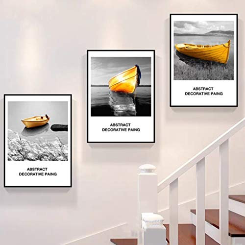 VejiA Segelboot-Wandgemälde, Triptychon, europäisch, Wohnzimmer, dekorative Malerei, Esszimmer, Veranda, Hintergrund, Wanddekoration, Wandgemälde zum