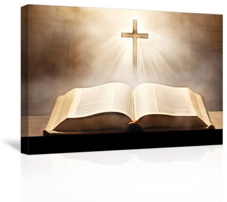 CXHOSTENT Jesus Leinwand Wandbilder Heilige Bibel und Kreuzbilder Gott Poster christliche spirituelle Kunstdrucke für Büro Gebetsraumdekoration (A, 30.00 x 45.00 cms)