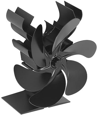 Holzofenventilator, 6 Flügel, Wärmebetriebener Brennender Kaminventilator, Zirkulieren Warme, Energiesparende, Hochtemperaturbeständige Holzofenventilator, Wärmebetriebener Ofenventilator, 6 Flügel, W