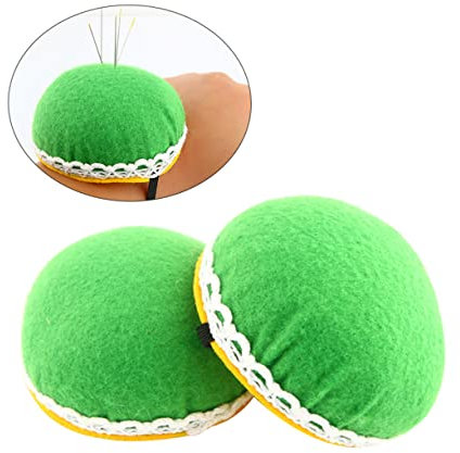 Lurrose 2stück Nadelkissen Tragbares Nähkissen Aus Baumwolle Blumenparttern Nadelkissen Für Praktische Handarbeiten Und DIY-bastelarbeiten Grün