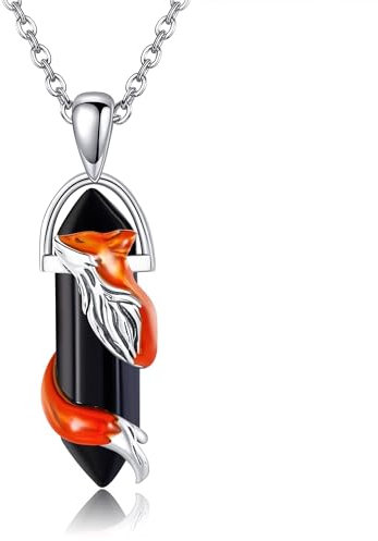 HUKKUN Fuchs Kette Silber 925 Fuchs Anhänger Halskette Fuchs Schmuck Geschenk Damen