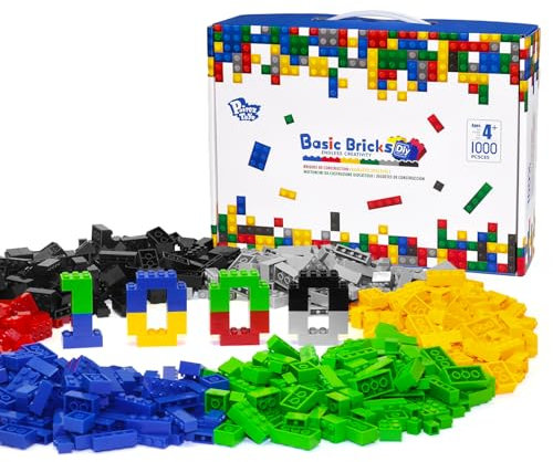 Pairez Toys 1000 Bausteine, Klassische Bauklötze im Großpack, Große Box mit Basis-Bausteinen, Kompatibel mit führenden Marken, Pädagogische Konstruktionsspielzeuge & Geschenke für Kinder ab 4 Jahren